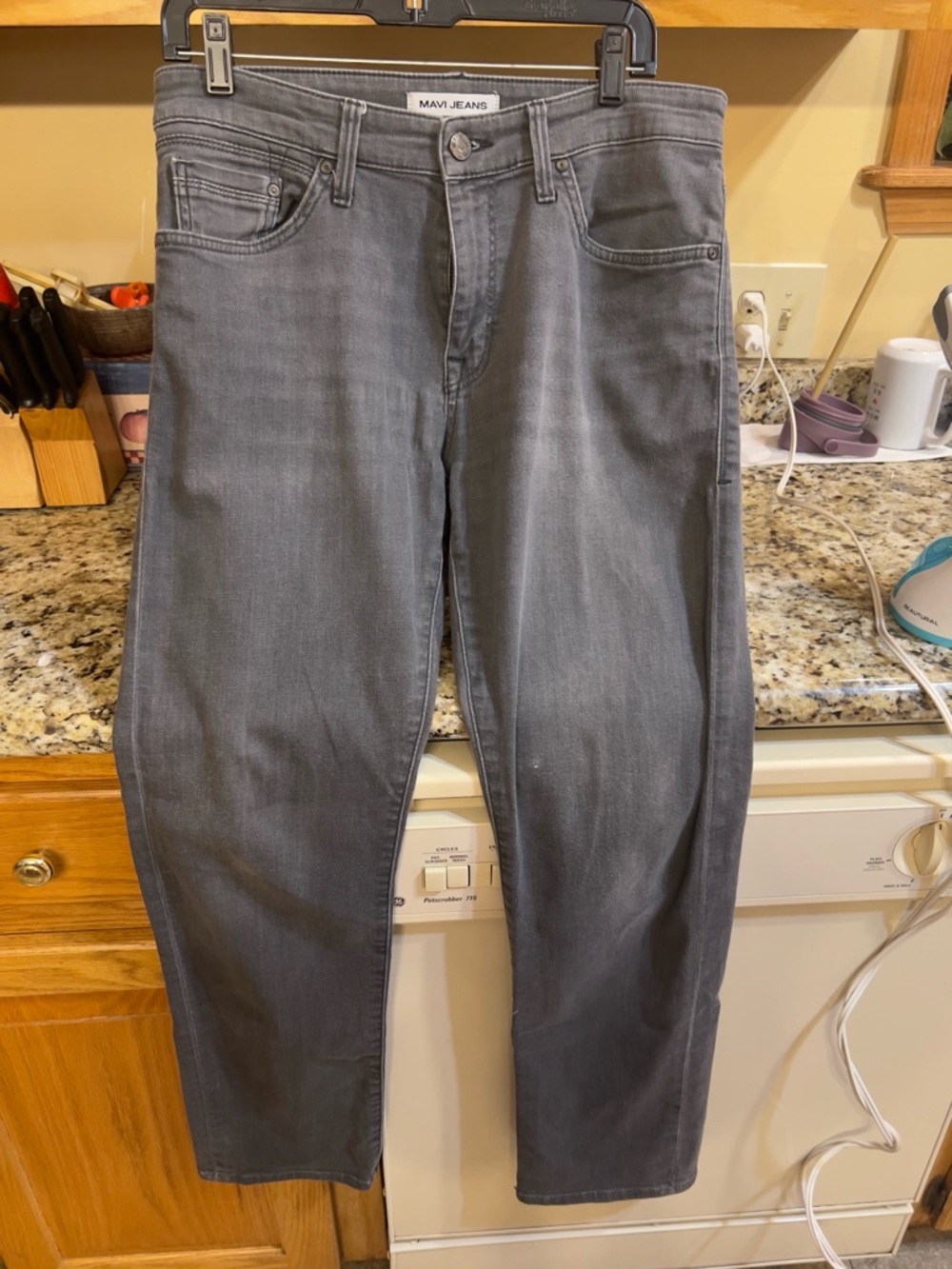 Mavi Men's Straight Jeans in Charcoal Gray